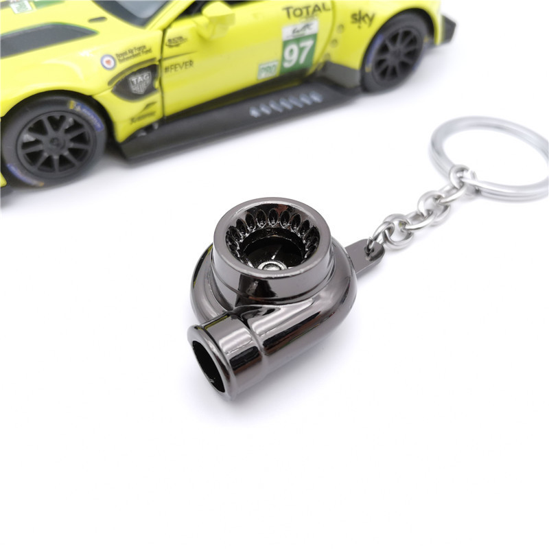 Spinning Turbo Keychain Creative Fans Favorite Sleeve Bearing Turbine Turbocharger Keyring Key Chain Ring Keyfob Car Parts Keychains - view 5