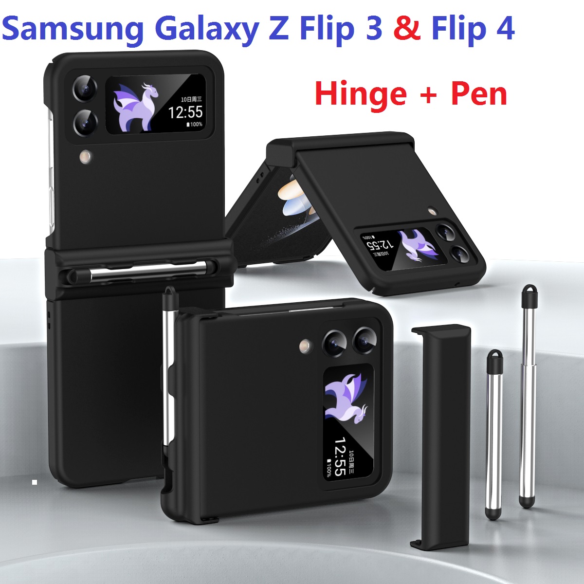 Hard Cases For Samsung Galaxy Z Flip 4 Flip 3 5G Case Double Hinge With Pen 360 Protector Cover, Transparent
Hard Cases For Samsung Galaxy Z Flip 4 Flip 3 5G Case Double Hinge With Pen 360 Protector Cover, Transparent