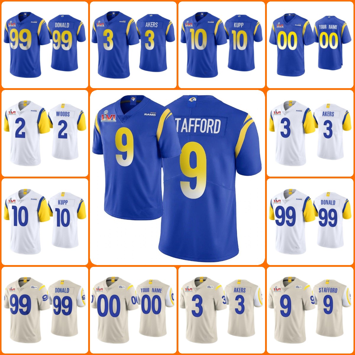 Bowl LVI Jersey Wholesale Custom Los Angeles''Rams''MEN''NFL''Jalen Ramsey Matthew Stafford woods akers Cooper Kupp Aaron Donald Super, 16
Bowl LVI Jersey Wholesale Custom Los Angeles''Rams''MEN''NFL''Jalen Ramsey Matthew Stafford woods akers Cooper Kupp Aaron Donald Super, 16