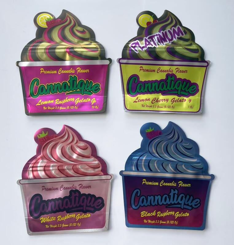 unique shape bag 3.5g cannatique white black lemon rasplerry cherry gelato platinum ice cream Special shaped Die Cut mylar bags medibles cali packs
unique shape bag 3.5g cannatique white black lemon rasplerry cherry gelato platinum ice cream Special shaped Die Cut mylar bags medibles cali packs