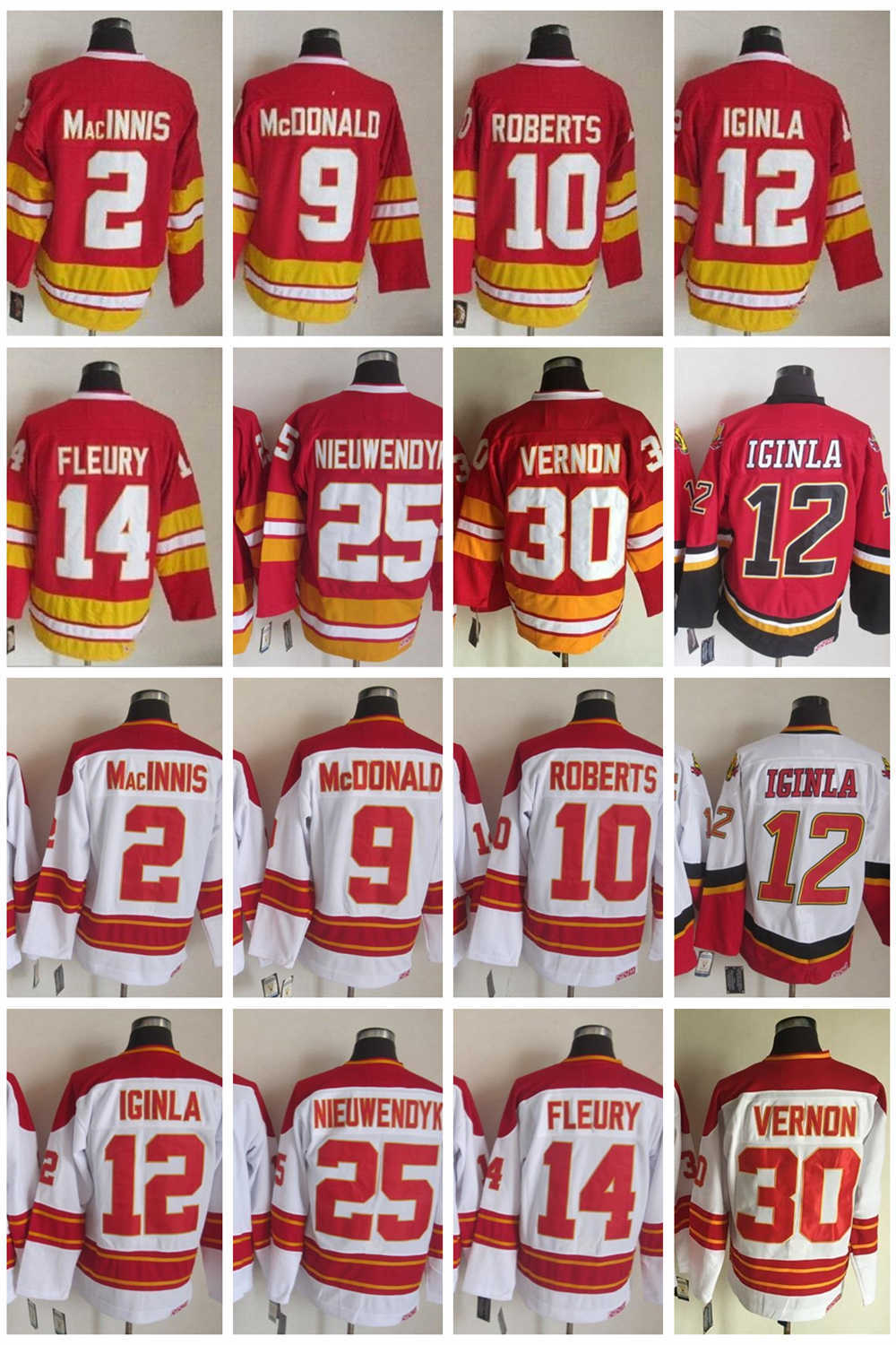 Calgary''Flames''New Retro Ice Hockey Jerseys 2 Al Macinnis 9 Lanny McDonald 10 Gary Roberts 12 Jarome Iginla 14 Theoren Fleury 25 Joe Nieuwendyk Vernon Gilmour Jersey, Same as picture (with team name)
Calgary''Flames''New Retro Ice Hockey Jerseys 2 Al Macinnis 9 Lanny McDonald 10 Gary Roberts 12 Jarome Iginla 14 Theoren Fleury 25 Joe Nieuwendyk Vernon Gilmour Jersey, Same as picture (with team name)