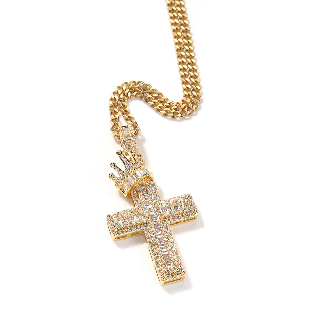 Hip Hop Crown Cross Pendant Necklace Bling Religious Jewelry Full Cubic Zirconia Men Women Gift
Hip Hop Crown Cross Pendant Necklace Bling Religious Jewelry Full Cubic Zirconia Men Women Gift