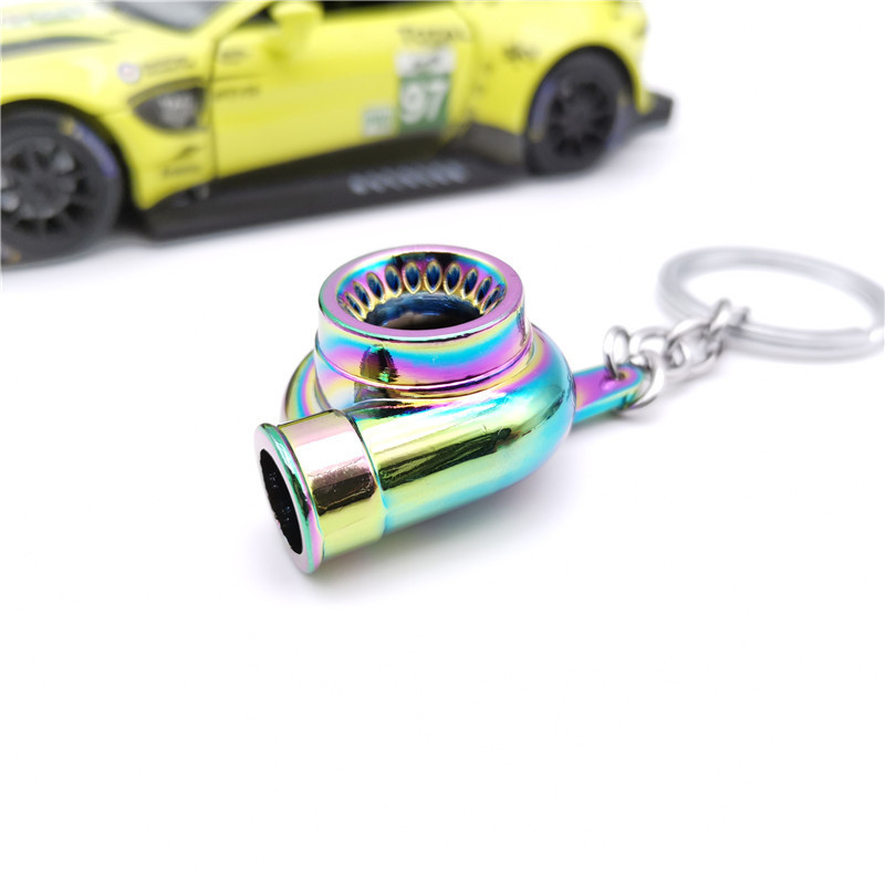 Spinning Turbo Keychain Creative Fans Favorite Sleeve Bearing Turbine Turbocharger Keyring Key Chain Ring Keyfob Car Parts Keychains - view 3