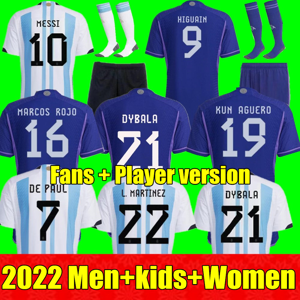 New 2022 Argentina soccer Jerseys 22 23 J.ALVAREZ DYBALA MESSIS DI MARIA KUN MARTINEZ MARADONA football shirt Men kids kit fans player version, Women away+world cup patch
New 2022 Argentina soccer Jerseys 22 23 J.ALVAREZ DYBALA MESSIS DI MARIA KUN MARTINEZ MARADONA football shirt Men kids kit fans player version, Women away+world cup patch