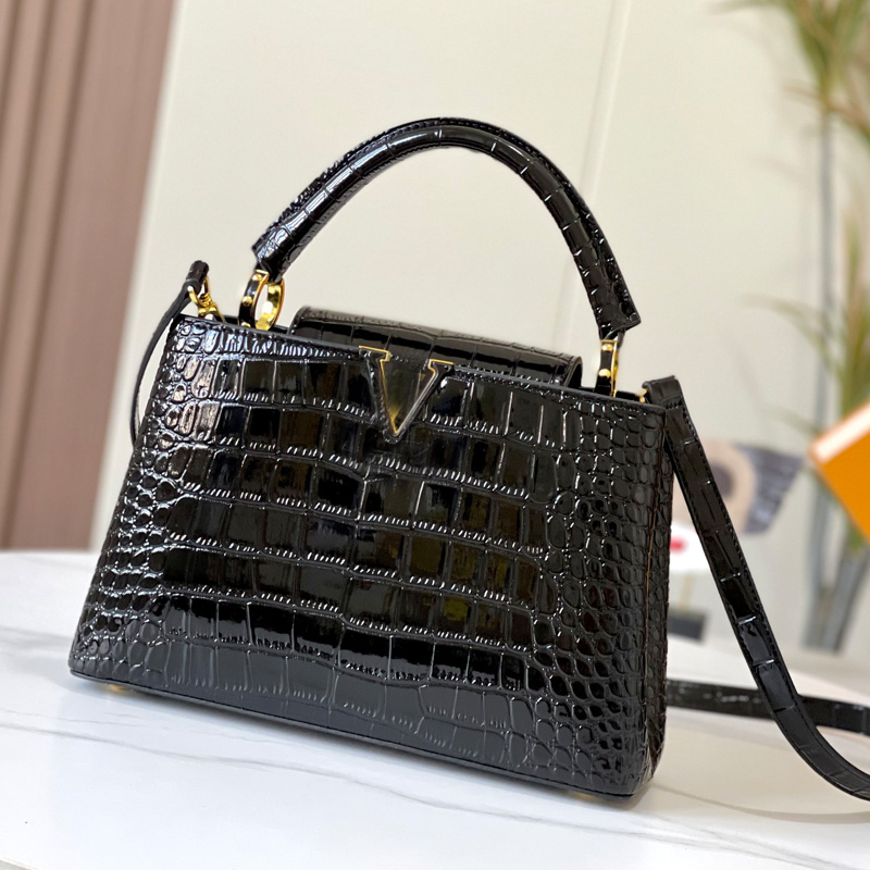 Women Alligator Handbag Crossbody Bag Crocodile Leather Bright Shoulder Bags Fashion Letter Snap Hook Lady Totes Detachable Strap Two Size Cross Body Purse, Box
Women Alligator Handbag Crossbody Bag Crocodile Leather Bright Shoulder Bags Fashion Letter Snap Hook Lady Totes Detachable Strap Two Size Cross Body Purse, Box