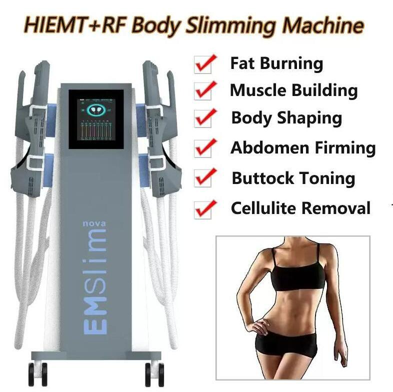 Original Electro Magnetic Muscle Stimulation Slimming Machine Fat Burning Body Contouring Muscles Training RF 4 handles With Hip Emslim buttock lift s