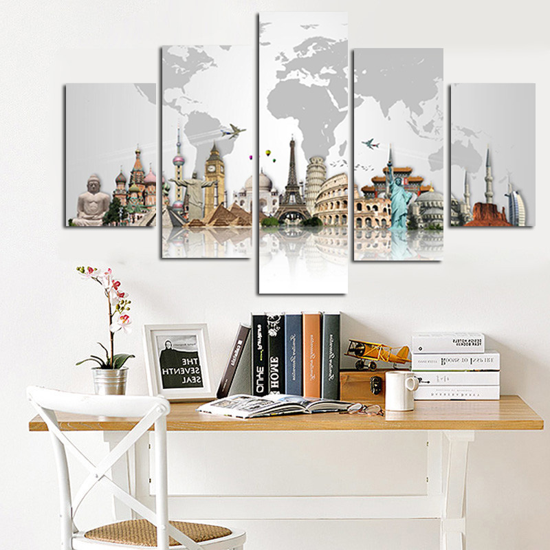 5 Panel Print Modular Wall Painting Famous Buildings Canvas Art Taj Mahal Statue of Liberty Big Ben Sofa Picture for Living Room
5 Panel Print Modular Wall Painting Famous Buildings Canvas Art Taj Mahal Statue of Liberty Big Ben Sofa Picture for Living Room