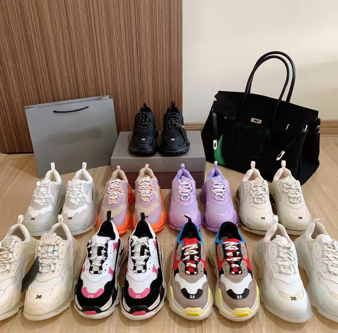 Designer Triple S Casual Shoes Men Women Floral Pattern Sneakers Tan Pink Black White Platform Sports Fashion Transparent Sole Tennis Size35-44, Color2
Designer Triple S Casual Shoes Men Women Floral Pattern Sneakers Tan Pink Black White Platform Sports Fashion Transparent Sole Tennis Size35-44, Color2