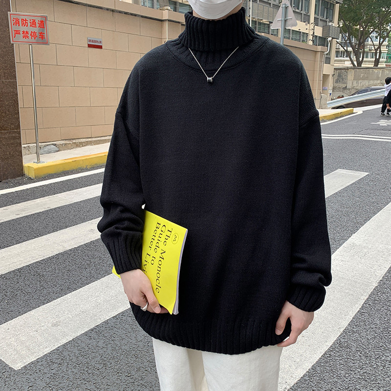 Mens Sweaters Turtleneck Sweaters Men Loose Knitted Pullover Streetwear Mens Oversized Sweater Fashion Casual Sweater Men Pullovers M-8XL 220905