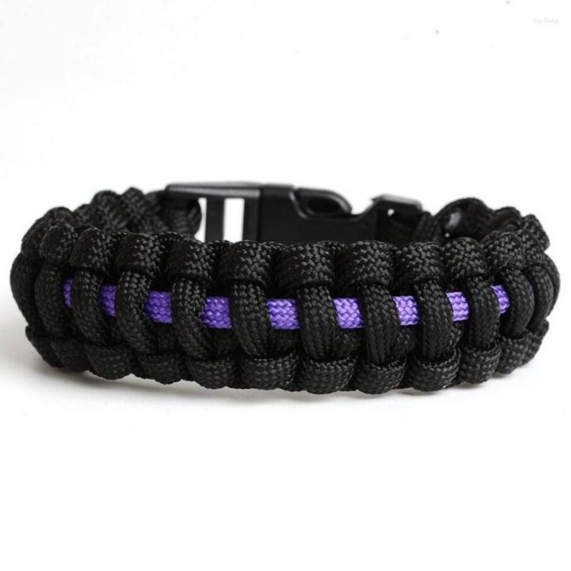 Tennis Bracelets Wholesale Thin Blue Line Series Outdoor Travel Camping Braided Plastic Buckle Paracord