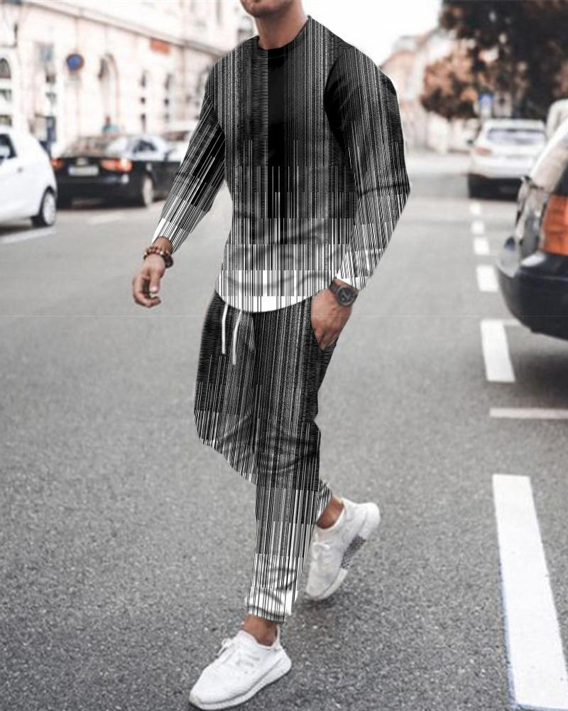 Mens Tracksuits Mens Clothing Sets Fashion MustHave Activewear 3D Printed Long Sleeve TShirts Mens Pullovers Casual Sweatpants Set 220905