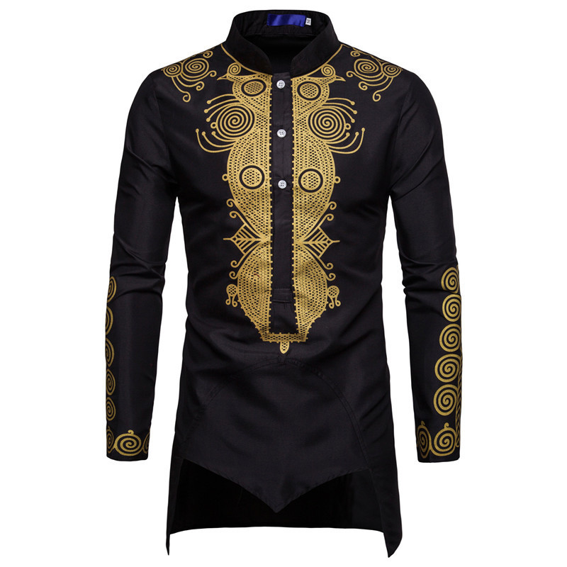 Men's Casual Shirts Men Fashion Africa Clothing Long Pullovers Dress Clothes Hip Hop Robe Africaine Style Shirts for Men 220905