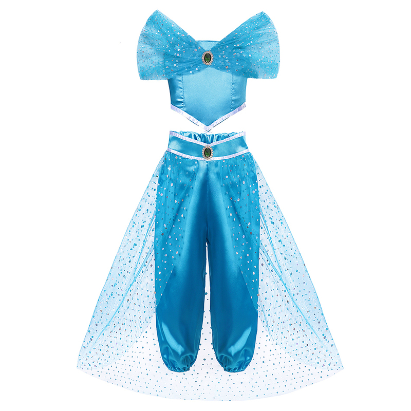 Girl's Dresses Jasmine Dress UP Aladdin Princess Girl Fancy Costume for Kids Baby Halloween Cosplay Party Clothing Birthday Gift 220905