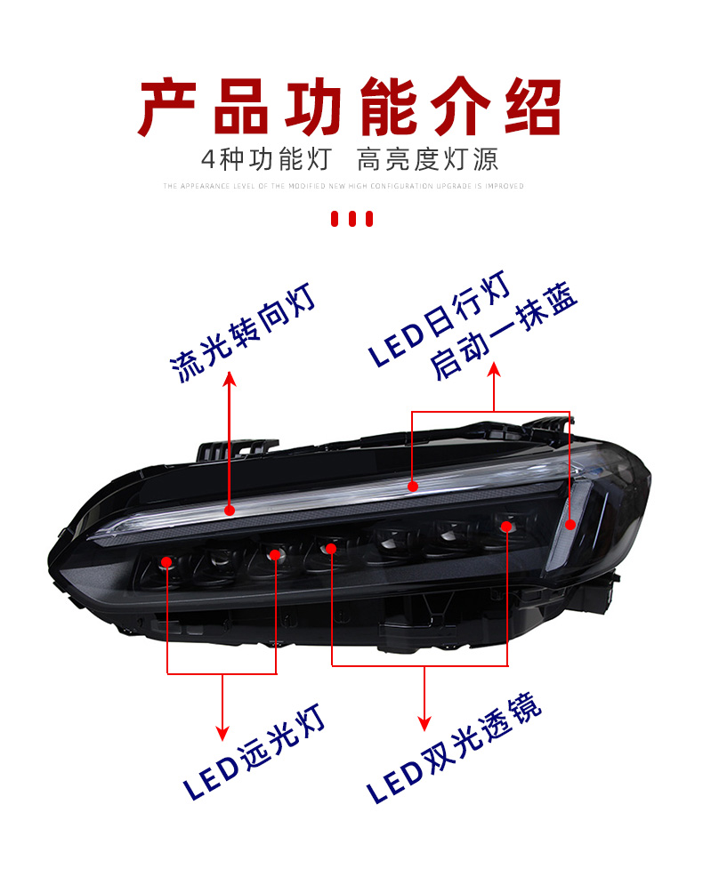 Car Front Headlights for Honda Civic X G11 2022 Head Lamp Front DRL Signal LED Headlight Running Lights