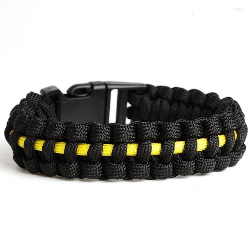 Tennis Bracelets Wholesale Thin Blue Line Series Outdoor Travel Camping Braided Plastic Buckle Paracord