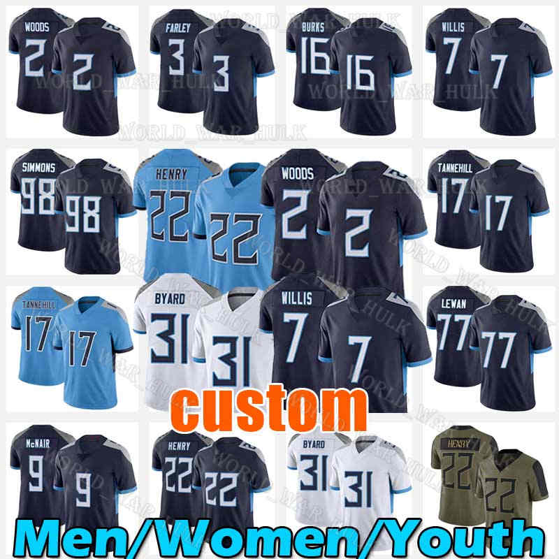 22 Derrick Henry 2 Robert Woods Football Jersey 7 Malik Willis 3 Caleb Farley Treylon Burks Taylor Lewan Titans Jeffery Simmons Kevin Byard Ryan Tannehill Bud Dupree, Women custom new jersey(t t)
22 Derrick Henry 2 Robert Woods Football Jersey 7 Malik Willis 3 Caleb Farley Treylon Burks Taylor Lewan Titans Jeffery Simmons Kevin Byard Ryan Tannehill Bud Dupree, Women custom new jersey(t t)