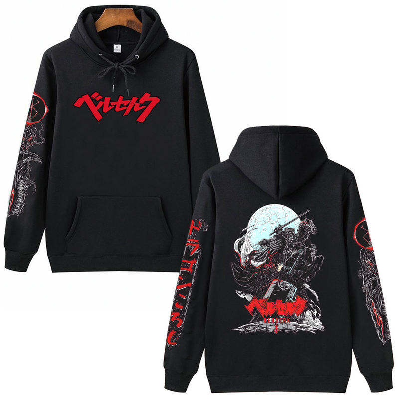 Mens Hoodies Sweatshirts Anime Hoodie Berserk Hip Hop Long Sleeve Casual Loose Print Anime Unisex 220905