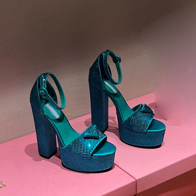 Sandals designer rhinestone sandals Luxury Designers womens platform heel dress shoes Classic triangle buckle Embellished Ankle strap Pumps 14.5CM high Heeled, Blue
Sandals designer rhinestone sandals Luxury Designers womens platform heel dress shoes Classic triangle buckle Embellished Ankle strap Pumps 14.5CM high Heeled, Blue