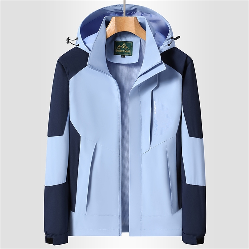 Men's Jackets Waterproof With Hood Outdoor Lightweight Soft Shell Thin Breathe Hiking Trekking Camping Clothes 220905