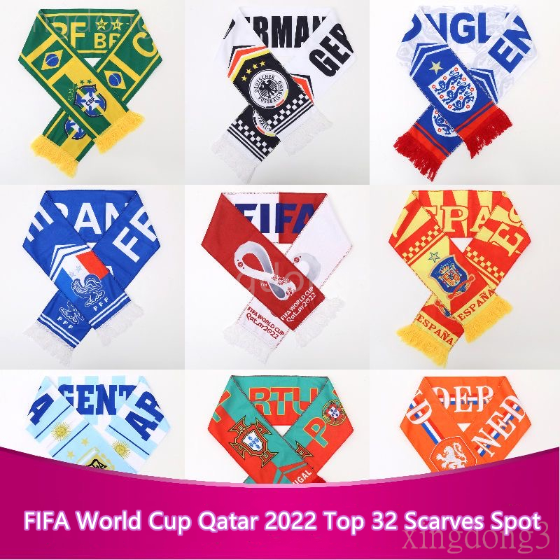 2022 Qatar World Cup Top 32 Scarf Spot Peripheral Products National Team Fan Scarf Football Mascot
2022 Qatar World Cup Top 32 Scarf Spot Peripheral Products National Team Fan Scarf Football Mascot