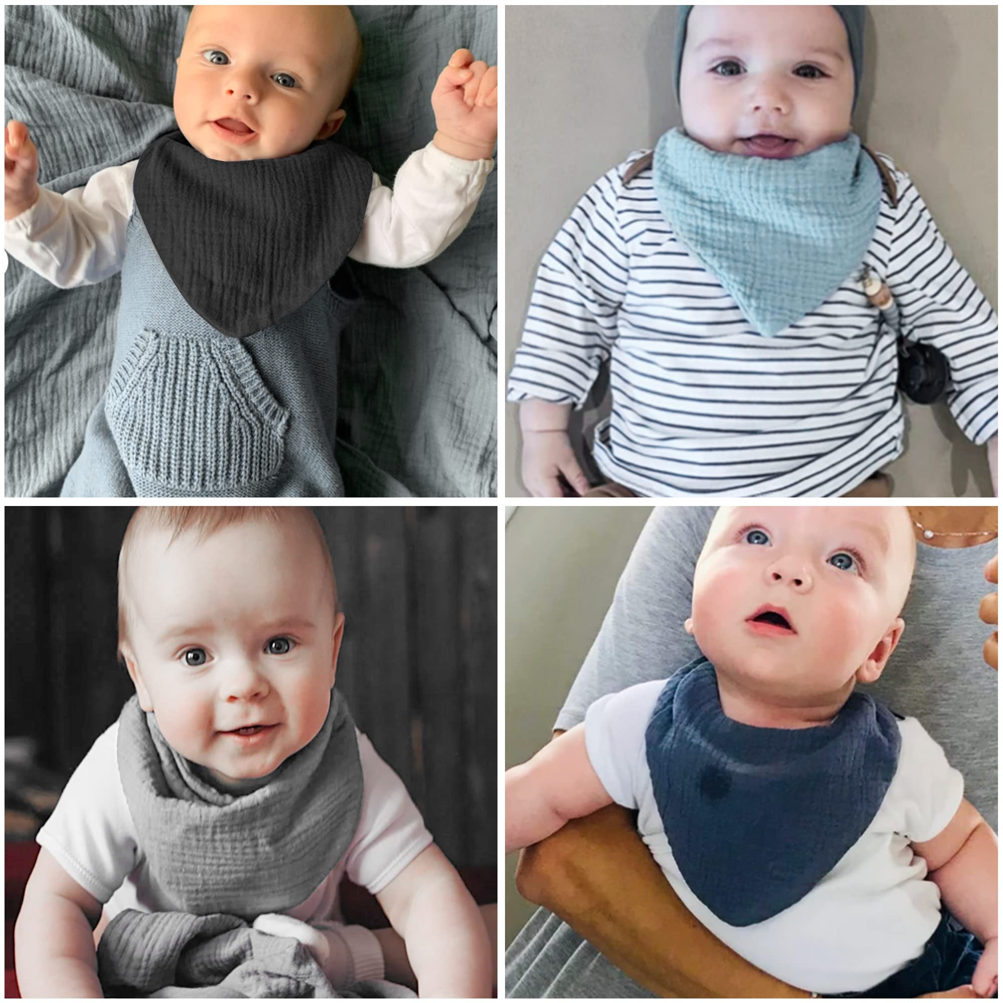 Bibs Burp Cloths Muslin Baby Bandana Drool 100% Cotton For Unisex Boys Girls 10 Solid Colors Set Teething And Drooling Drop D Mxhome Amcbn