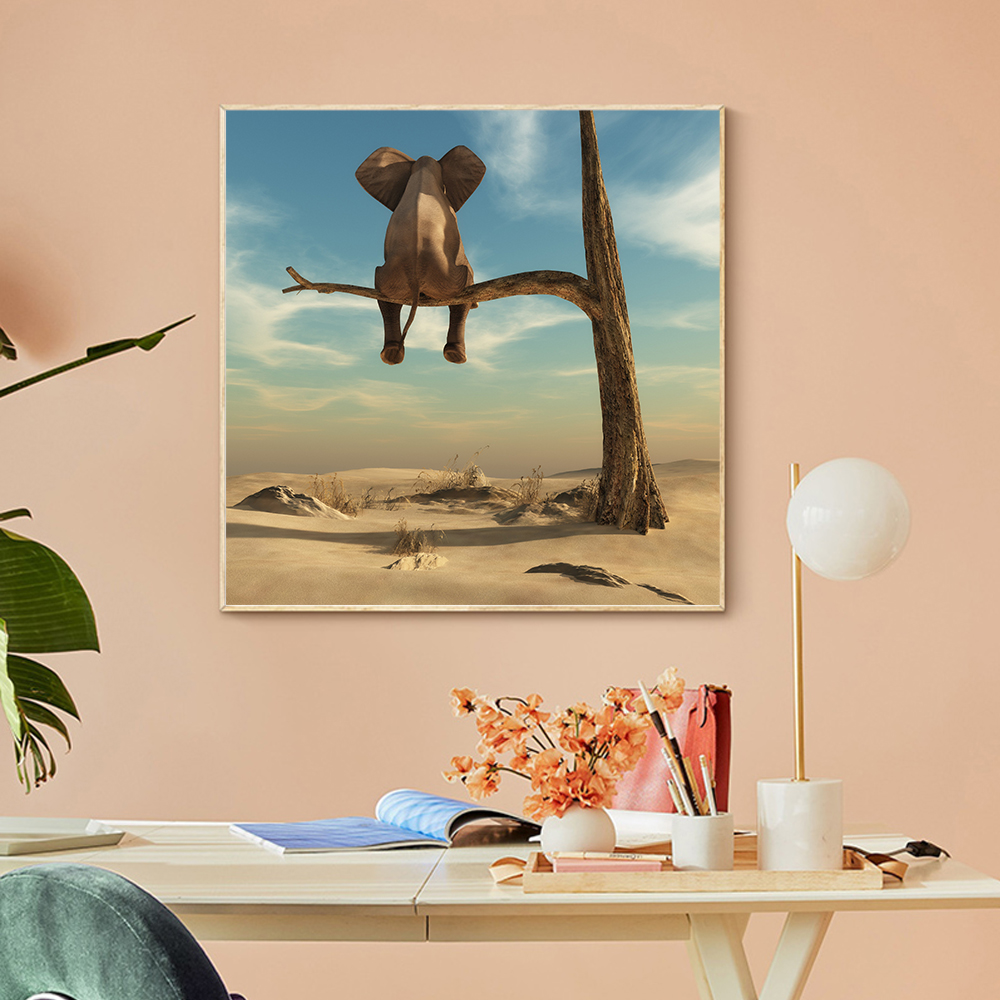 Canvas Painting Abstract Elephant Sit On The Tree Printed on Animal Wall Art Picture Printed And Poster For Living Room Decor
Canvas Painting Abstract Elephant Sit On The Tree Printed on Animal Wall Art Picture Printed And Poster For Living Room Decor