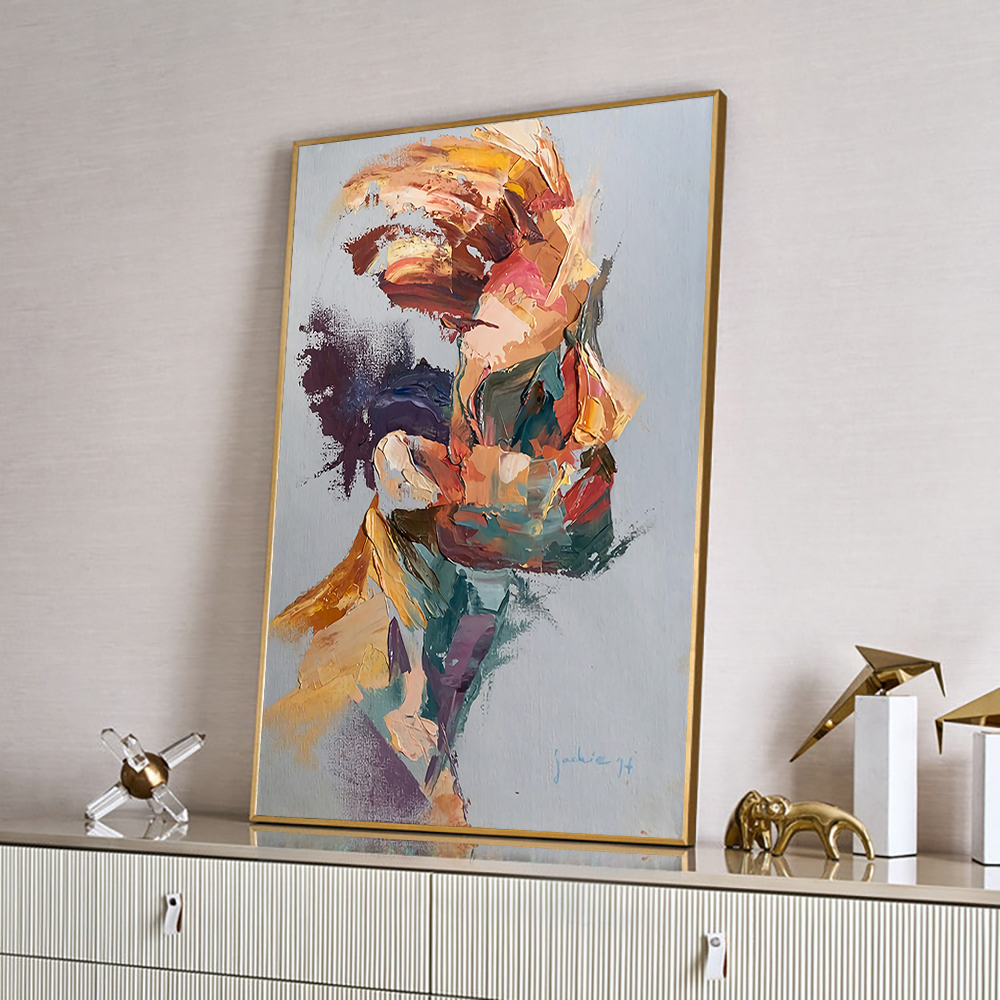 Abstract Girl Face Oil Painting Ptint On Canvas Nordic Modern Figure Posters And Prints Wall Art For Living Room Home Decor