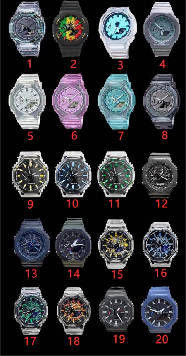2100 Men's Sports Quartz Watch Iced Out Watch 20 Colors Water Resistant LED Automatic Hand Raise Light High Quality Water Resistant All Hands Operable Oak PU Series
2100 Men's Sports Quartz Watch Iced Out Watch 20 Colors Water Resistant LED Automatic Hand Raise Light High Quality Water Resistant All Hands Operable Oak PU Series
