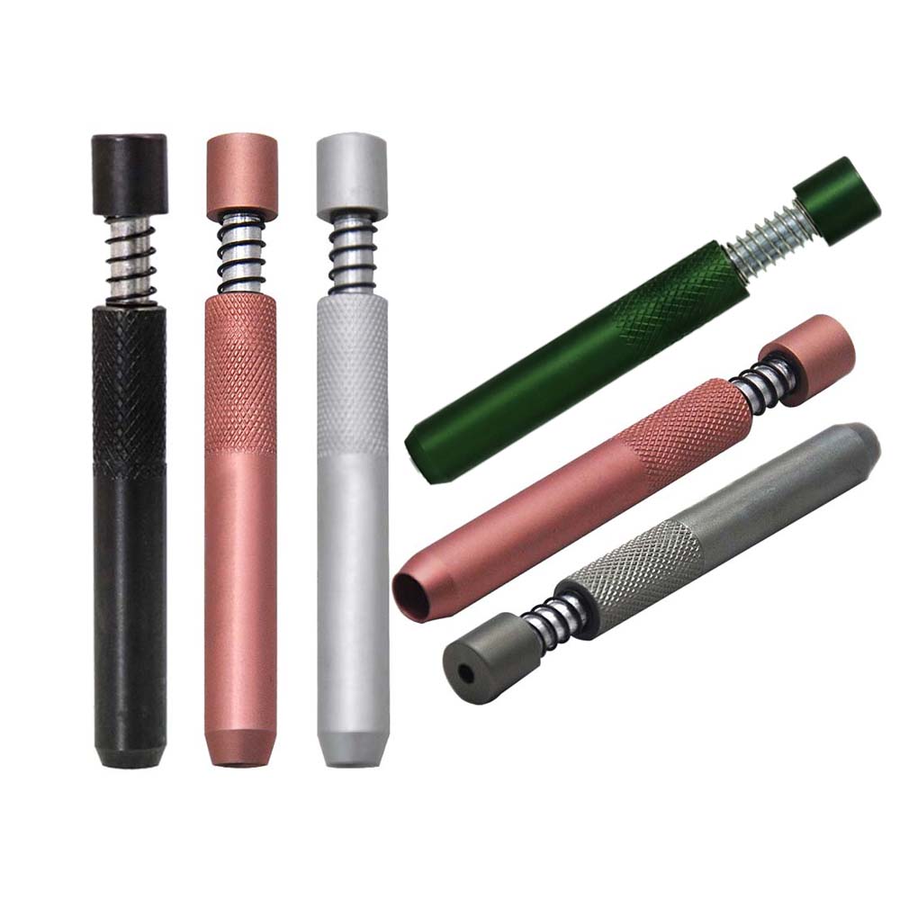 Mini Aluminum Smoking Cigarette Dugout Pipes HORNET Metal One Hitter Bat Spring Length 78MM Tobacco Dry Herb Pipe
Mini Aluminum Smoking Cigarette Dugout Pipes HORNET Metal One Hitter Bat Spring Length 78MM Tobacco Dry Herb Pipe
