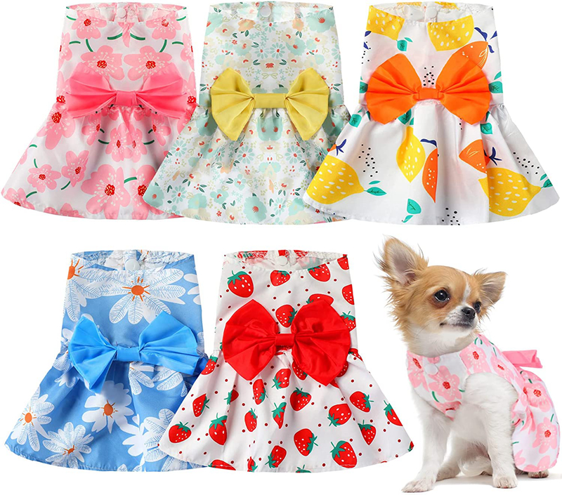 Dog Apparel Dog Dresses Floral Puppy Skirt Pet Princess Bowknot Dress Cute Doggie Summer Outfits Pets Clothes for Small Dogs Yorkie Female Cat XS A391, As follows
Dog Apparel Dog Dresses Floral Puppy Skirt Pet Princess Bowknot Dress Cute Doggie Summer Outfits Pets Clothes for Small Dogs Yorkie Female Cat XS A391, As follows