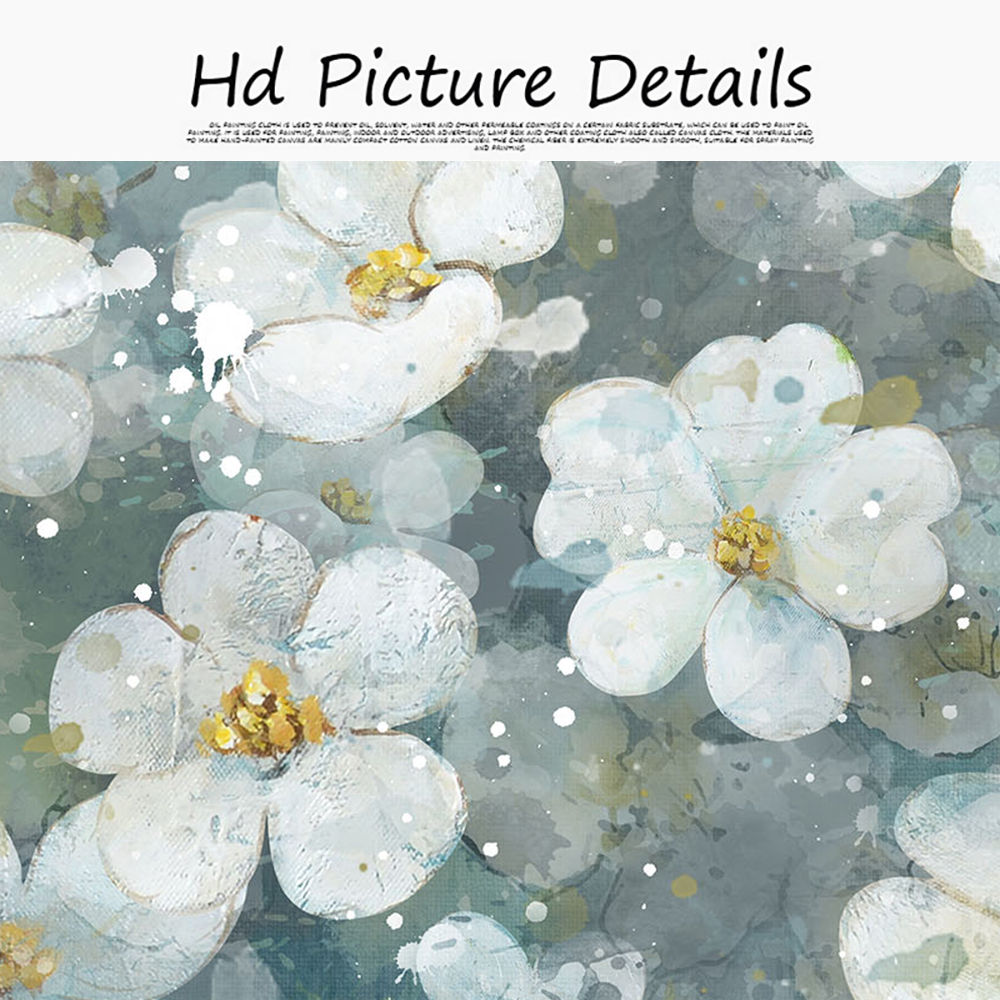 Canvas Painting Abstract White Flowers Oil Modern Nordic Plant Posters And Prints Wall Art Picture For Living Room Home Decor