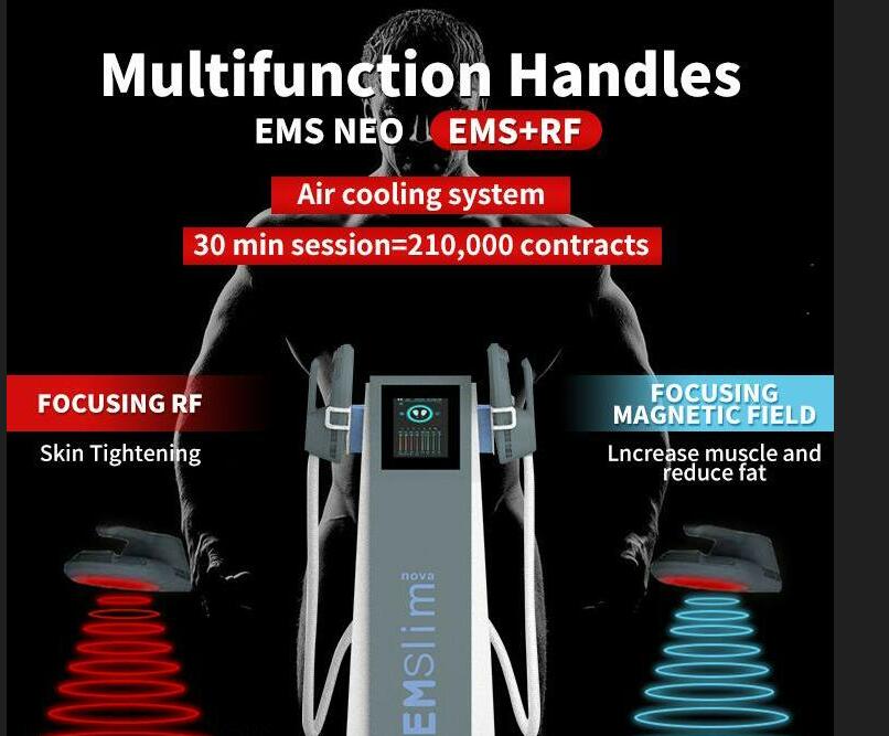 Original EMslim RF machine shaping EMS muscle stimulator electromagnetic high intensity body and arms beauty equipment 2 or 4 handles can work at the 