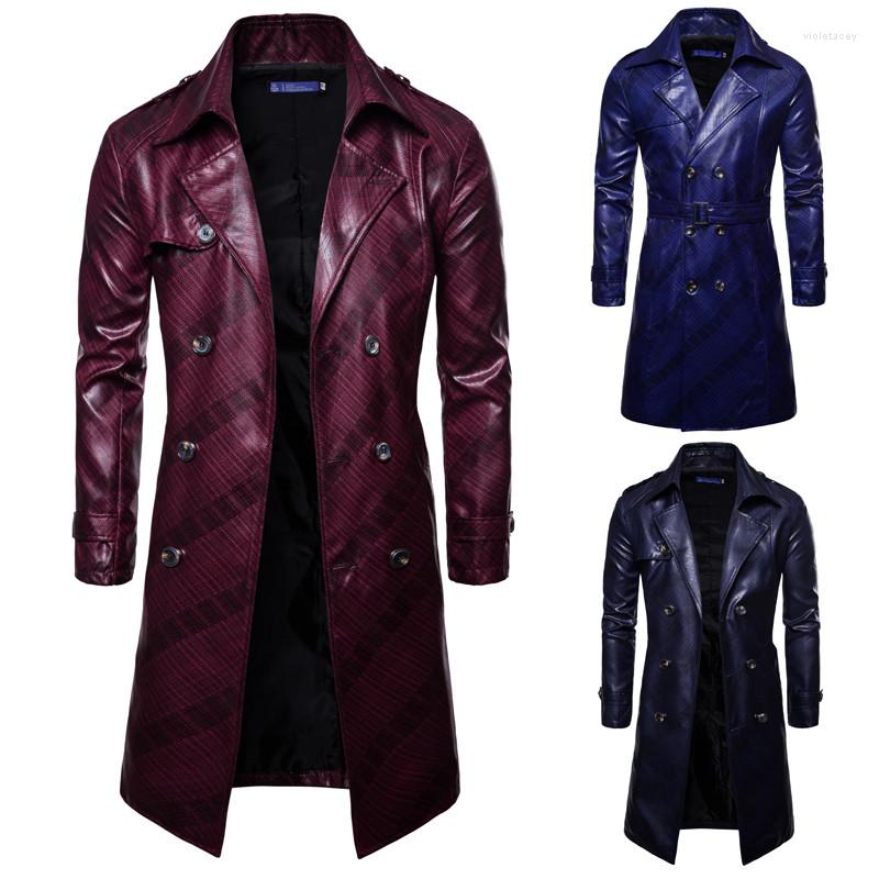 Men's Trench Coats Men's Jacket 2022 Autumn Winter Britain Windproof Casual Double-breasted Imitation Leather Long Coat Men, Blue
Men's Trench Coats Men's Jacket 2022 Autumn Winter Britain Windproof Casual Double-breasted Imitation Leather Long Coat Men, Blue