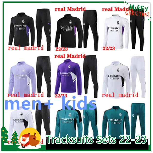 2022/2023 Soccer Tracksuits Sets camiseta men kids uniforms training suit soccer jersey 22 23 Real Madrids tracksuit