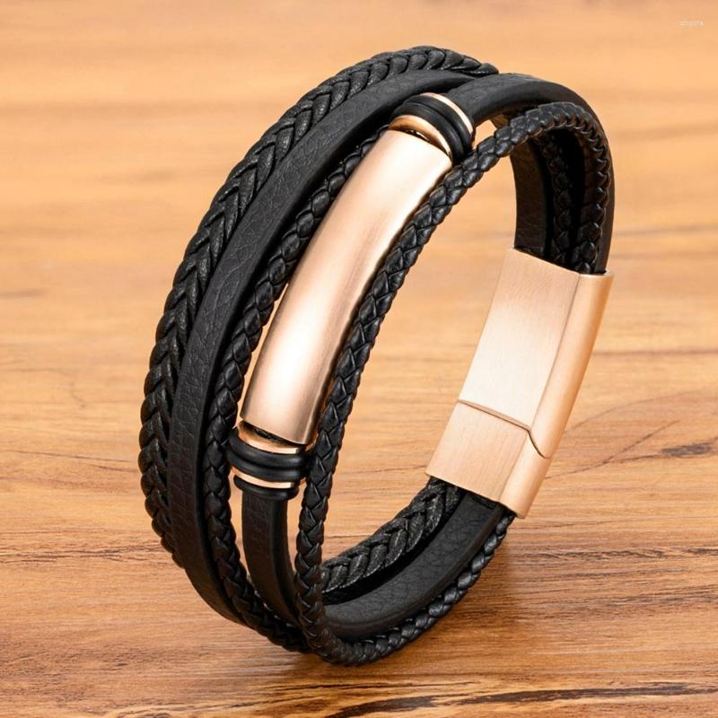 Charm Bracelets TYO Trendy Multilayer Braided Men Leather Bracelet Stainless Steel Magnetic Clasp Three Colors Bangles Jewelry Wholesale
Charm Bracelets TYO Trendy Multilayer Braided Men Leather Bracelet Stainless Steel Magnetic Clasp Three Colors Bangles Jewelry Wholesale