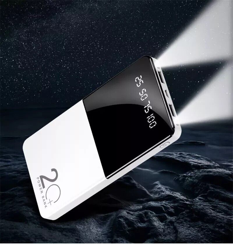 For iphone 2A Power Bank 20000mAh LED Display Flashlight Fast Charging USB