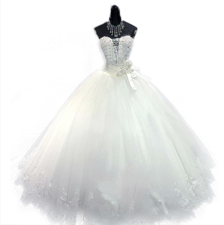 Ball Wedding Dresses Beaded Embroidery Bridal Princess Gown 403