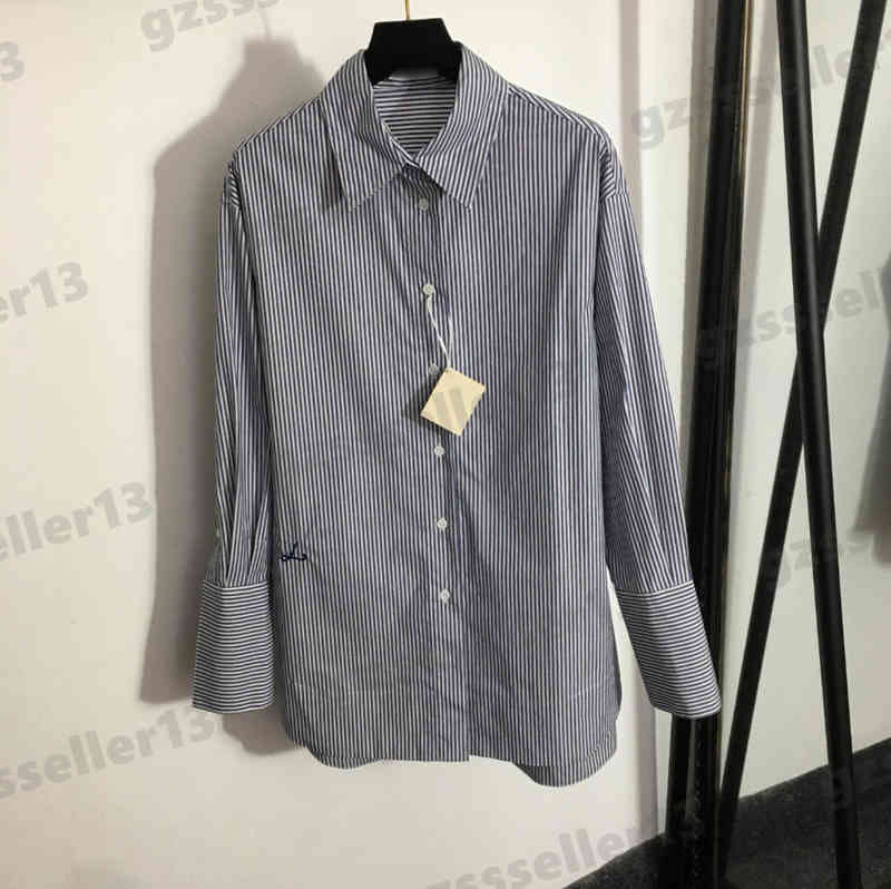 Blouses Tops For Womens Loe Embroidered Logo Designer Blouse Brand Blue Striped Easy-Matched Shirt Luxury Women Clothing 0912
Blouses Tops For Womens Loe Embroidered Logo Designer Blouse Brand Blue Striped Easy-Matched Shirt Luxury Women Clothing 0912