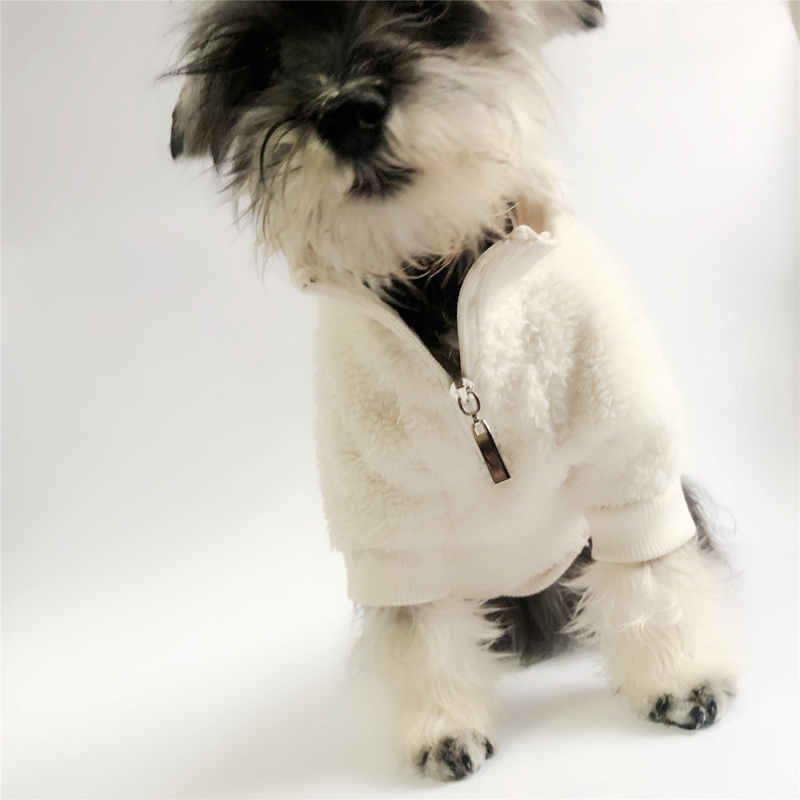 Winter Apparel Designer Dog Clothes Dogs Coat Turtleneck Fuzzy Doggie Sweater Puppy Clothing Doggy Knitted Outfits Pet Cold Weather Sweatshirts White 