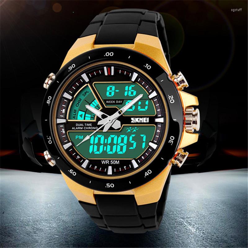 Wristwatches Skmei Brand Sports Watches Mens Relojes LED Digital Watch Resist Fashion Casual Quartz-Watch Army Military Men Wristwatch, Gold
Wristwatches Skmei Brand Sports Watches Mens Relojes LED Digital Watch Resist Fashion Casual Quartz-Watch Army Military Men Wristwatch, Gold