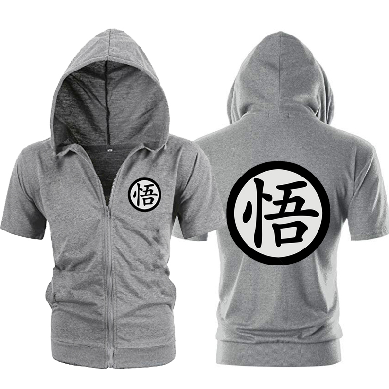 Men's Hoodies Sweatshirts Casual Funny Print Hoodie Men Black Gray Cosplay Sweatshirt Fashion Short Sleeve Zipper Mens Hoodies Jackets 220905
