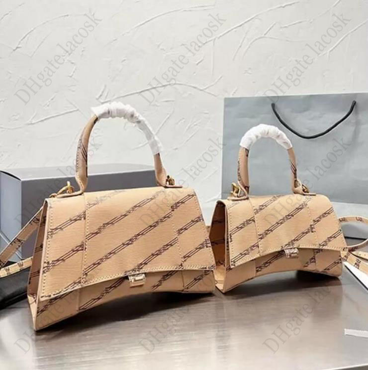 Womens Hourglass Shoulder Bags Sloping Letter B Clutch Handbags Hard Genuine Leather Purses Crossbody with Box High Quality
