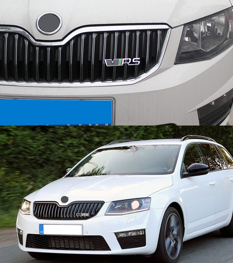 Auto Stickers for VRS Grill sport Metal 3D decal for Vw Skoda Rapid Octavia Fabia car front grille badge emblems