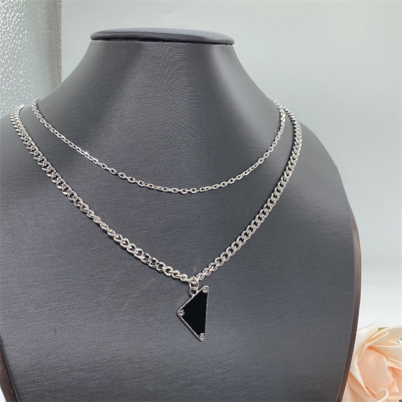Designer Pendant Necklaces Inverted Triangle Necklaces Fashion Double Layer Golden Sliver Chain For Men Women Party Gifts
Designer Pendant Necklaces Inverted Triangle Necklaces Fashion Double Layer Golden Sliver Chain For Men Women Party Gifts