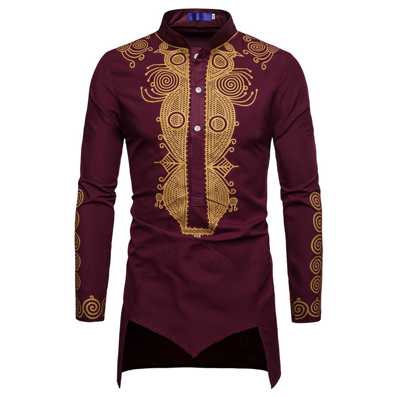 Men's Casual Shirts Men Fashion Africa Clothing Long Pullovers Dress Clothes Hip Hop Robe Africaine Style Shirts for Men 220905