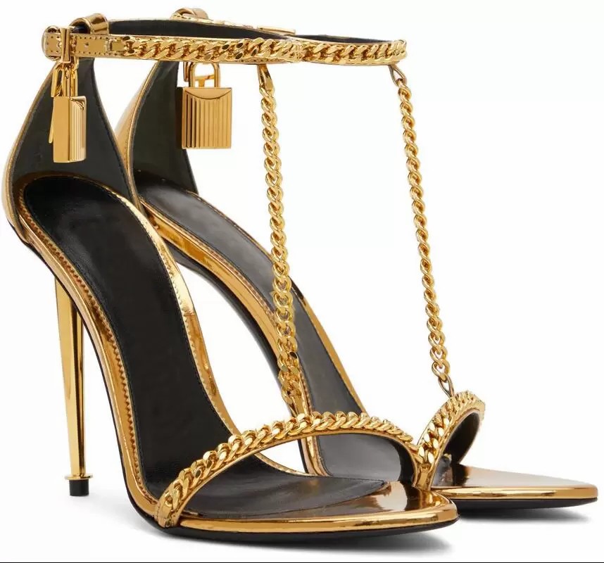 2023 Summer Popular FORD Gold Chain Link Sandals Shoes Padlock Pointy Naked Women Luxury Designer Lady High-heeled Party Wedding Gladiator Sandalias
2023 Summer Popular FORD Gold Chain Link Sandals Shoes Padlock Pointy Naked Women Luxury Designer Lady High-heeled Party Wedding Gladiator Sandalias