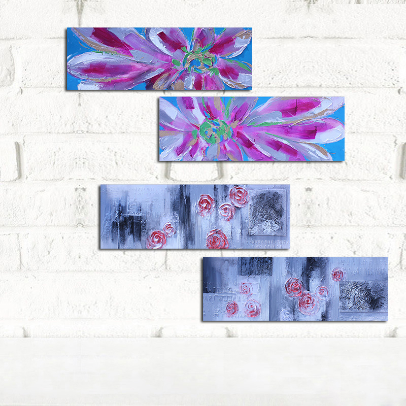 Abstract Flower Landscape Oil Painting on Canvas Poster and Print Pop Art Modern Wall Picture For Bed Living Room Cuadros Decor