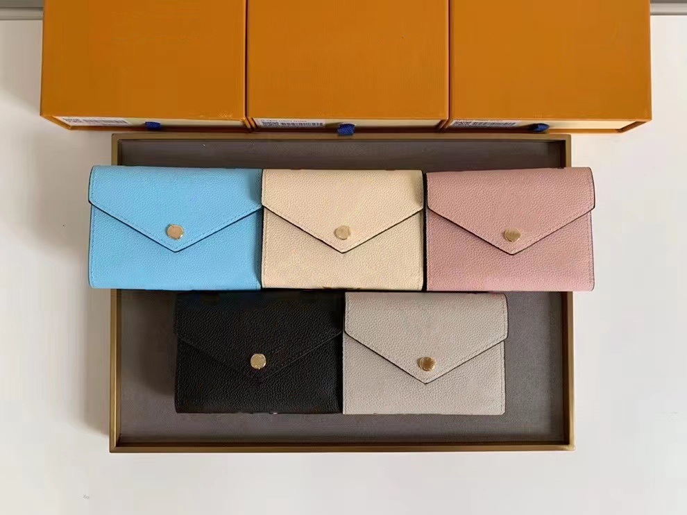 High Quality Luxurys Designers Wallets Purse Bag Fashion Short Victorine Wallet two-color printing letter Classic Pallas Card Holder Zippy Coin Purses with box