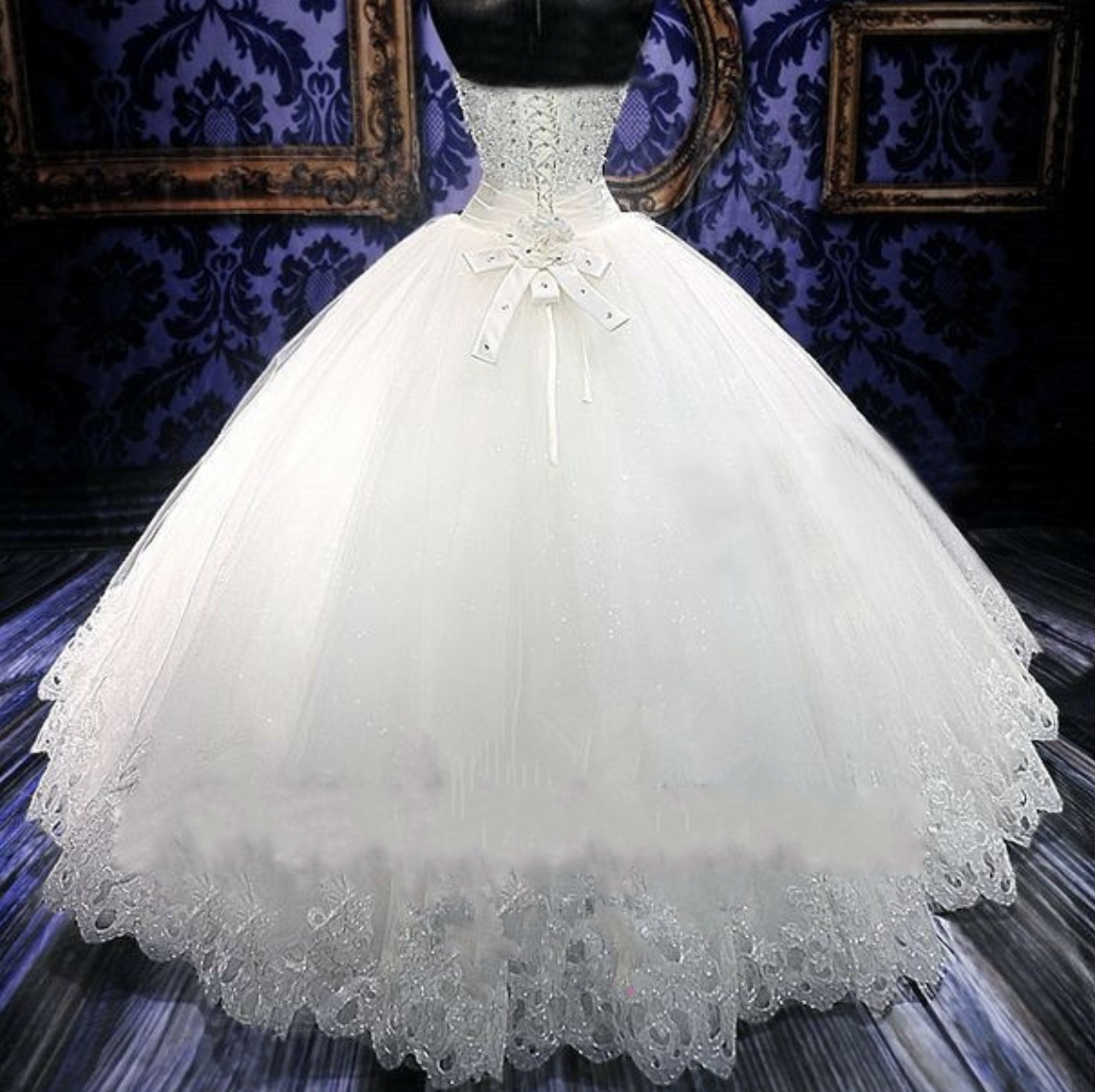 Ball Wedding Dresses Beaded Embroidery Bridal Princess Gown 403