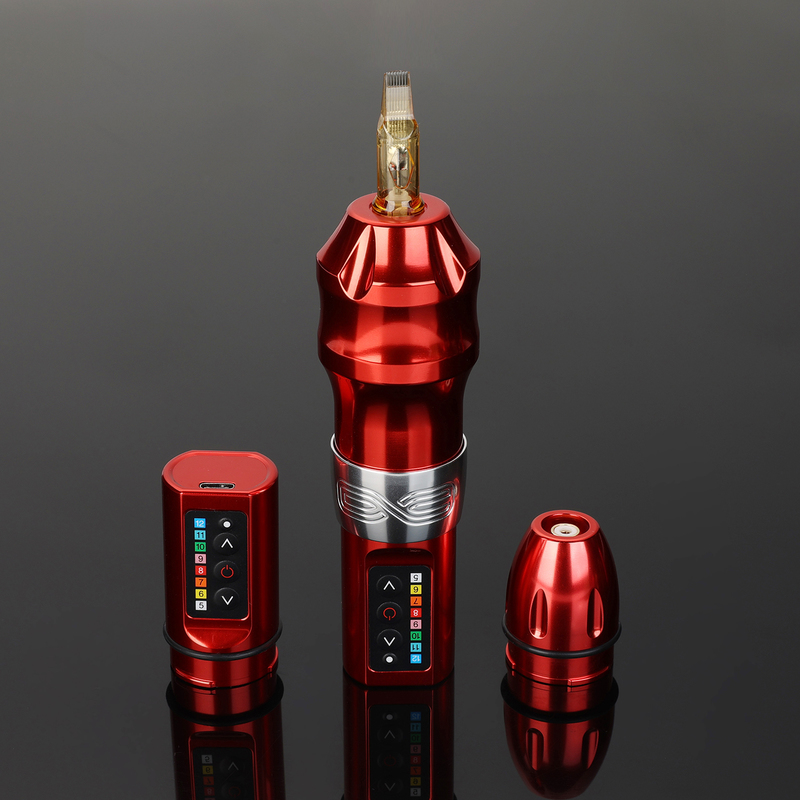 Tattoo Machine 2 Battery EXO Wireless Pen Powerful Coreless Motor Chargeable Lithium Artist Tool 220908